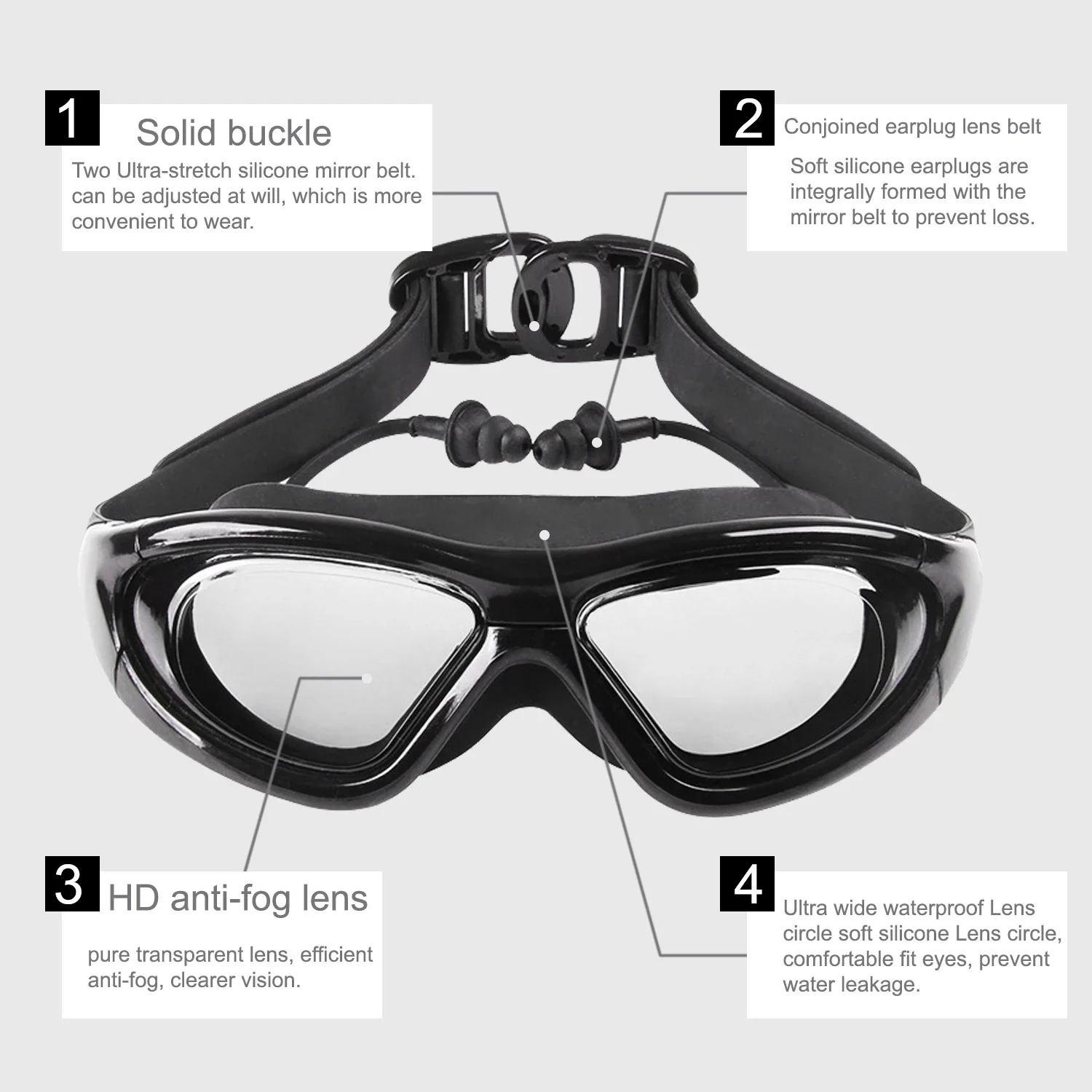 Myopia Swimming Glasses with A - Swim Goggles Anti Fog Uv ulasan dan harga