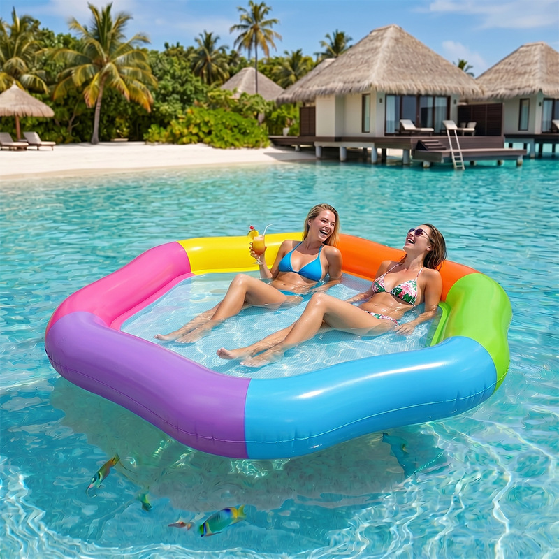 New Hexagon Colorful Inflatabl - Pool Lounger Inflatable ulasan dan harga
