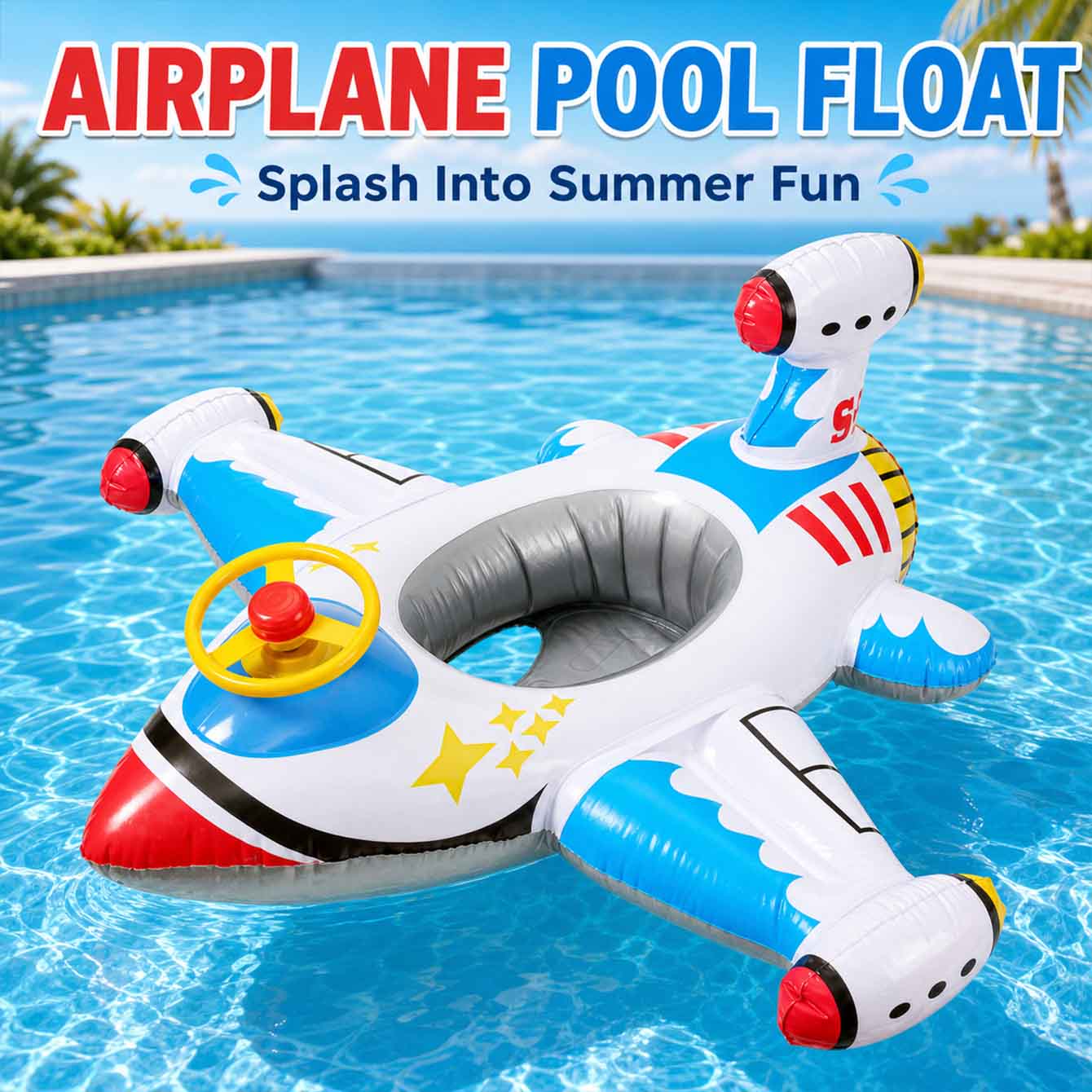 1PC Airplane Swimming Float In - Pool Float Ring Inflatable ulasan dan harga