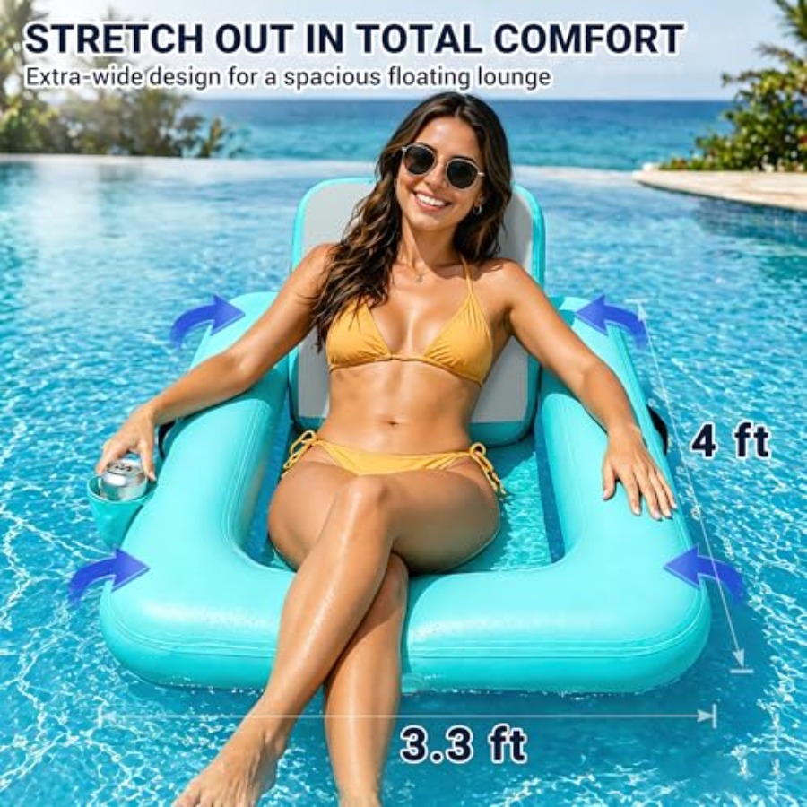 Floating Chairs with Backrest  - Pool Lounger Inflatable ulasan dan harga